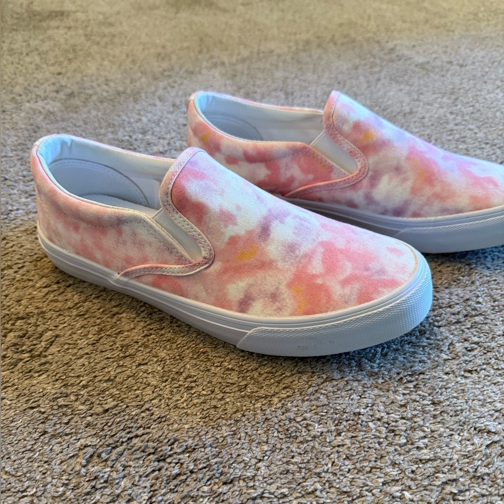 Pink Tie Dye Slip-On Sneakers